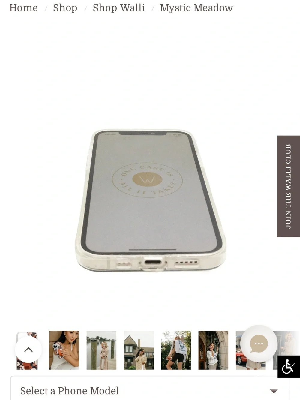 iPhone 12 Pro Walli Case: Floral Print Phone Case with Tan Leather Strap